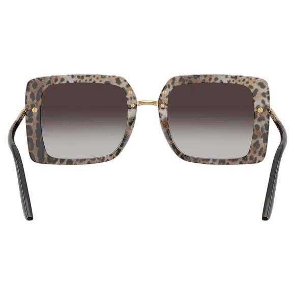 Dolce & Gabbana Sunglasses Black Square Gold Logo Leopard Womens - Picture 5 of 7